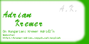 adrian kremer business card